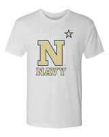 Navy Midshipmen Premium Tri-Blend Tee Shirt - US Naval Academy Star Logo