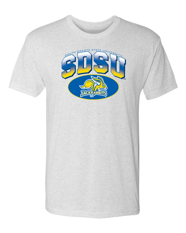 South Dakota State Jackrabbits Premium Tri-Blend Tee Shirt - SDSU Full Color Fade Plus Primary Logo