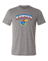 Kansas Jayhawks Premium Tri-Blend Tee Shirt - Full Color Fade Kansas Logo