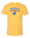 Kansas Jayhawks Premium Tri-Blend Tee Shirt - Full Color Fade Kansas Logo