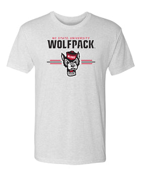 North Carolina State Wolfpack Premium Tri-Blend Tee Shirt - 3-Stripe Primary Logo