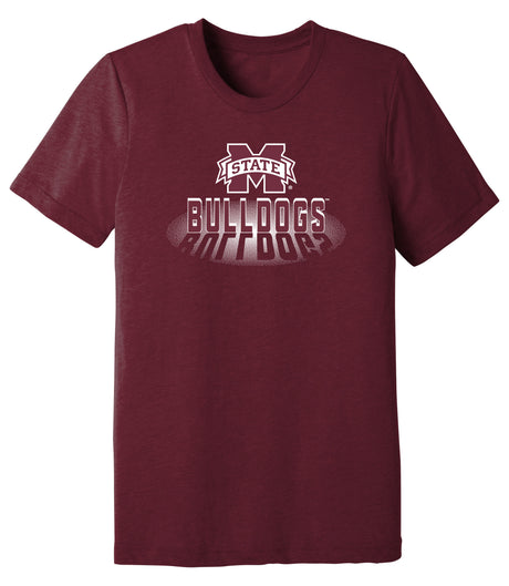 Mississippi State Bulldogs Premium Tri-Blend Tee Shirt - Bulldogs Spotlight and Shadow
