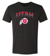 Utah Utes Premium Tri-Blend Tee Shirt - Full Color Fade Utah Utes Logo