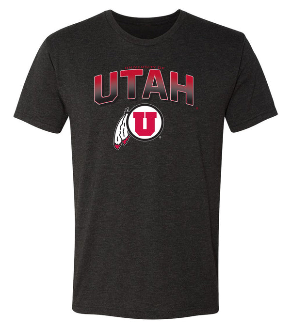 Utah Utes Premium Tri-Blend Tee Shirt - Full Color Fade Utah Utes Logo