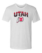 Utah Utes Premium Tri-Blend Tee Shirt - Full Color Fade Utah Utes Logo