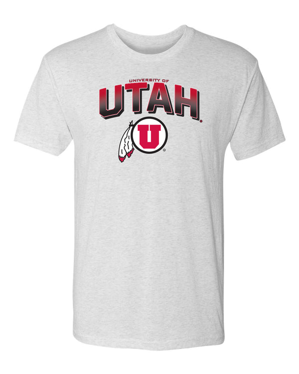 Utah Utes Premium Tri-Blend Tee Shirt - Full Color Fade Utah Utes Logo