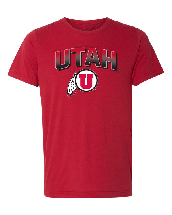 Utah Utes Premium Tri-Blend Tee Shirt - Full Color Fade Utah Utes Logo