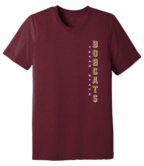 Texas State Bobcats Premium Tri-Blend Tee Shirt - Vertical Texas State Bobcats