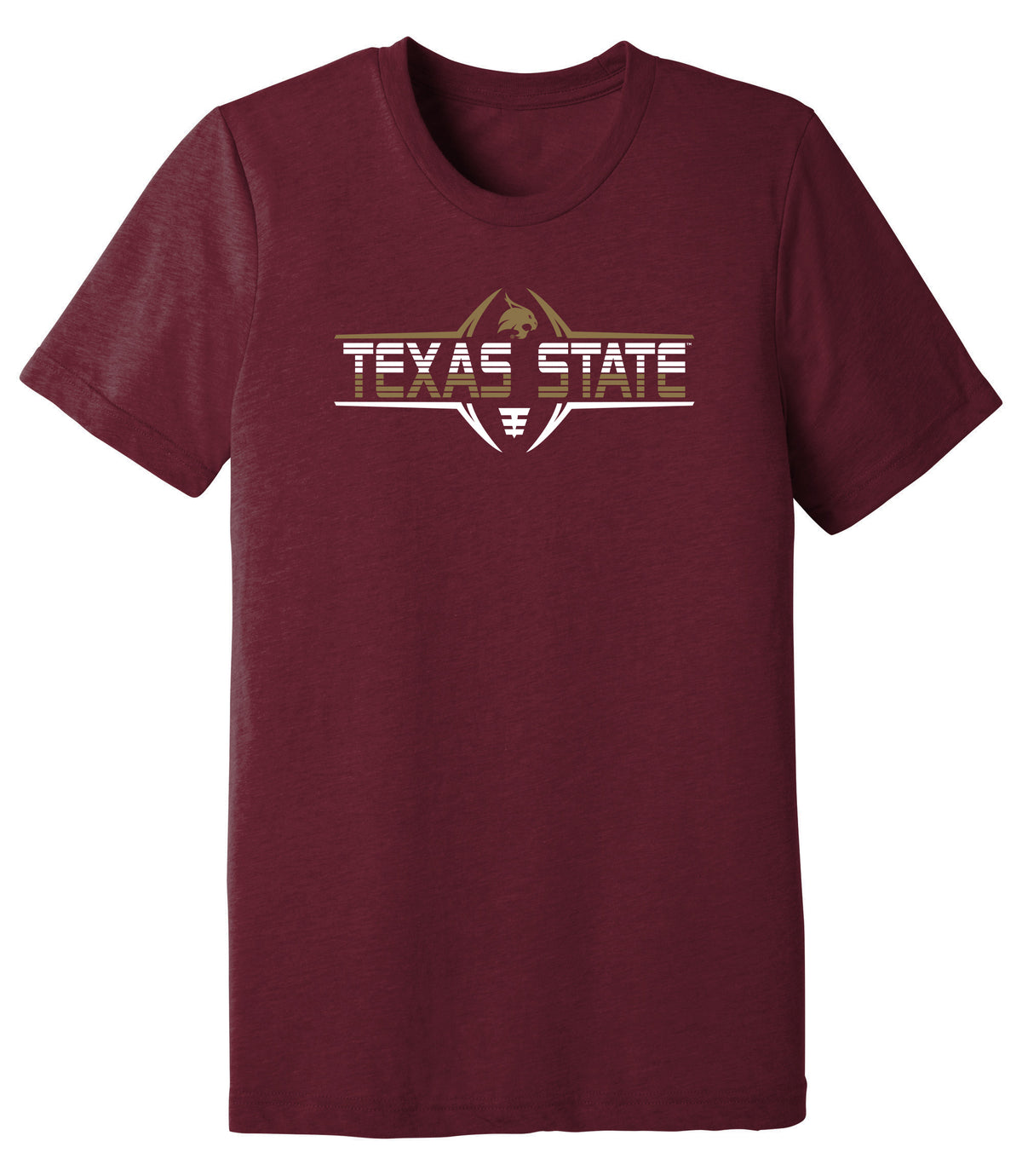Texas State Bobcats Premium Tri-Blend Tee Shirt - Striped Texas State Football Laces