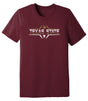 Texas State Bobcats Premium Tri-Blend Tee Shirt - Striped Texas State Football Laces