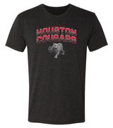Houston Cougars Premium Tri-Blend Tee Shirt - Full Color Fade with Cougar