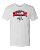Houston Cougars Premium Tri-Blend Tee Shirt - Full Color Fade with Cougar