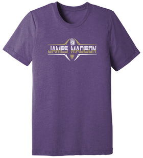 James Madison Dukes Premium Tri-Blend Tee Shirt - Striped James Madison Football Laces