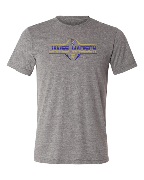 James Madison Dukes Premium Tri-Blend Tee Shirt - Striped James Madison Football Laces