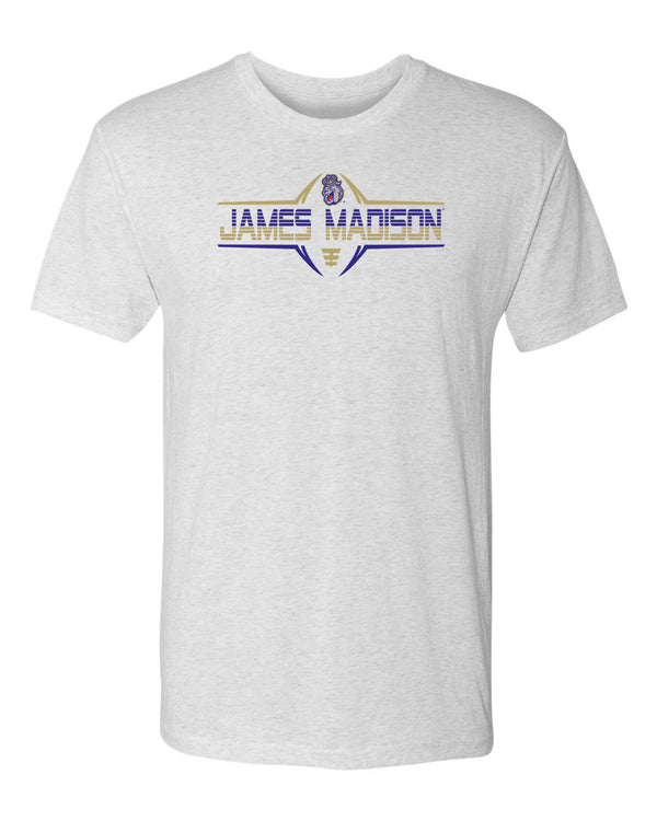 James Madison Dukes Premium Tri-Blend Tee Shirt - Striped James Madison Football Laces