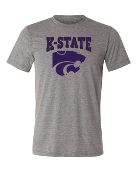 K-State Wildcats Premium Tri-Blend Tee Shirt - Kansas State Powercat Logo