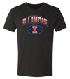 Illinois Fighting Illini Premium Tri-Blend Tee Shirt - Full Color Fade Illinois Arch