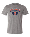 Illinois Fighting Illini Premium Tri-Blend Tee Shirt - Full Color Fade Illinois Arch