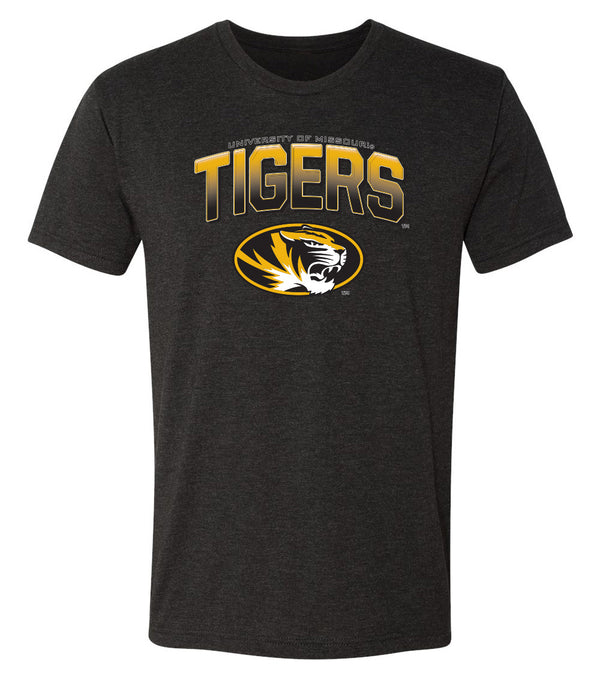 Missouri Tigers Premium Tri-Blend Tee Shirt - Full Color Fade Tigers Logo