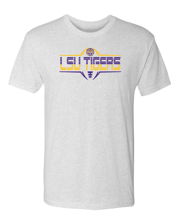 LSU Tigers Premium Tri-Blend Tee Shirt - Striped Tigers Football Laces