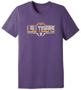 LSU Tigers Premium Tri-Blend Tee Shirt - Striped Tigers Football Laces