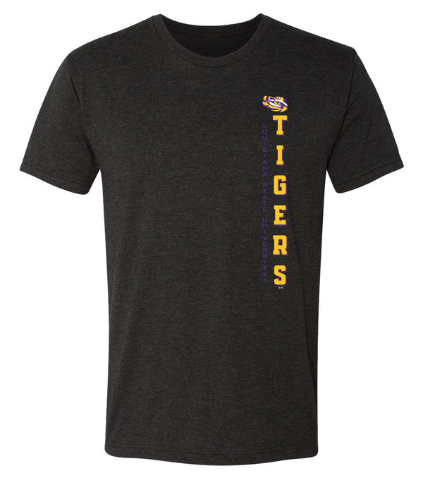 LSU Tigers Premium Tri-Blend Tee Shirt - Vertical Louisiana State University Tigers