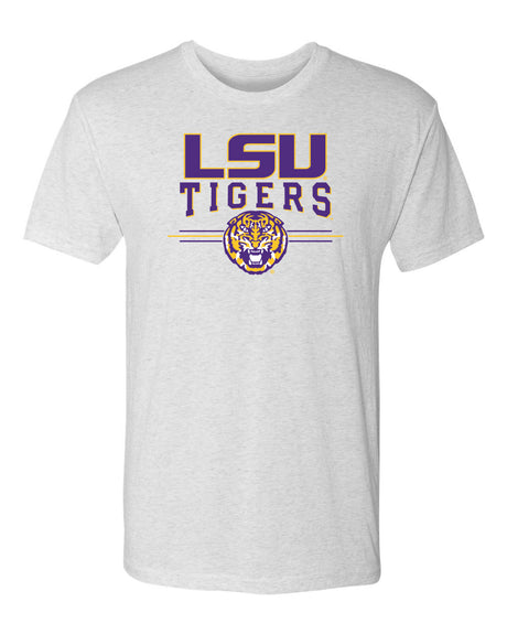 LSU Tigers Premium Tri-Blend Tee Shirt - LSU Tigers 3-Stripe
