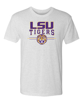 LSU Tigers Premium Tri-Blend Tee Shirt - LSU Tigers 3-Stripe