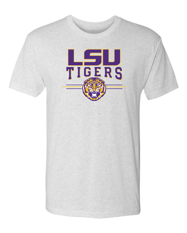 LSU Tigers Premium Tri-Blend Tee Shirt - LSU Tigers 3-Stripe