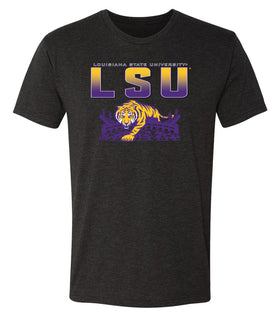 LSU Tigers Premium Tri-Blend Tee Shirt - LSU Tiger Stadium Full Color Fade