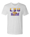 LSU Tigers Premium Tri-Blend Tee Shirt - LSU Tiger Stadium Full Color Fade