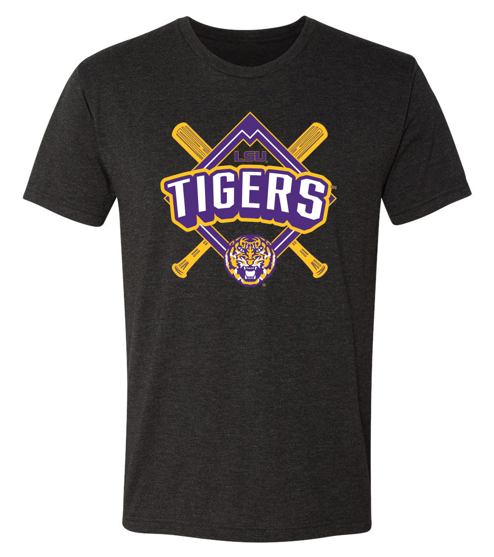 LSU Tigers Premium Tri-Blend Tee Shirt - LSU Baseball Diamond