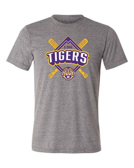 LSU Tigers Premium Tri-Blend Tee Shirt - LSU Baseball Diamond
