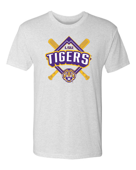 LSU Tigers Premium Tri-Blend Tee Shirt - LSU Baseball Diamond