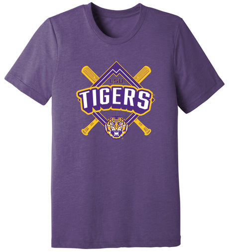 LSU Tigers Premium Tri-Blend Tee Shirt - LSU Baseball Diamond