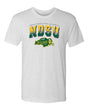 NDSU Bison Premium Tri-Blend Tee Shirt - Full Color NDSU Fade with Logo