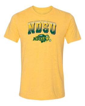 NDSU Bison Premium Tri-Blend Tee Shirt - Full Color NDSU Fade with Logo