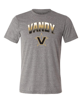 Vanderbilt Commodores Premium Tri-Blend Shirt - Vandy Full Color Arch with Primary