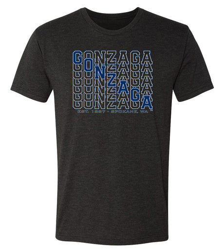 Gonzaga Bulldogs Premium Tri-Blend Tee Shirt - Diagonal Echo Gonzaga