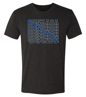 Gonzaga Bulldogs Premium Tri-Blend Tee Shirt - Diagonal Echo Gonzaga