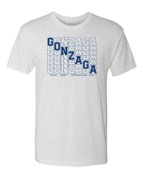 Gonzaga Bulldogs Premium Tri-Blend Tee Shirt - Diagonal Echo Gonzaga