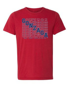 Gonzaga Bulldogs Premium Tri-Blend Tee Shirt - Diagonal Echo Gonzaga