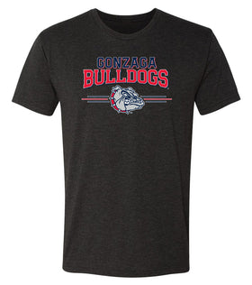 Gonzaga Bulldogs Premium Tri-Blend Tee Shirt - Gonzaga Bulldogs 3 Stripe