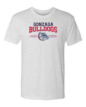 Gonzaga Bulldogs Premium Tri-Blend Tee Shirt - Gonzaga Bulldogs 3 Stripe