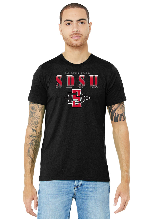 San Diego State Aztecs Premium Tri-Blend Tee Shirt - SDSU Full Color Fade Aztecs Logo