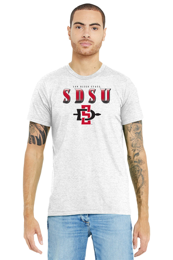 San Diego State Aztecs Premium Tri-Blend Tee Shirt - SDSU Full Color Fade Aztecs Logo