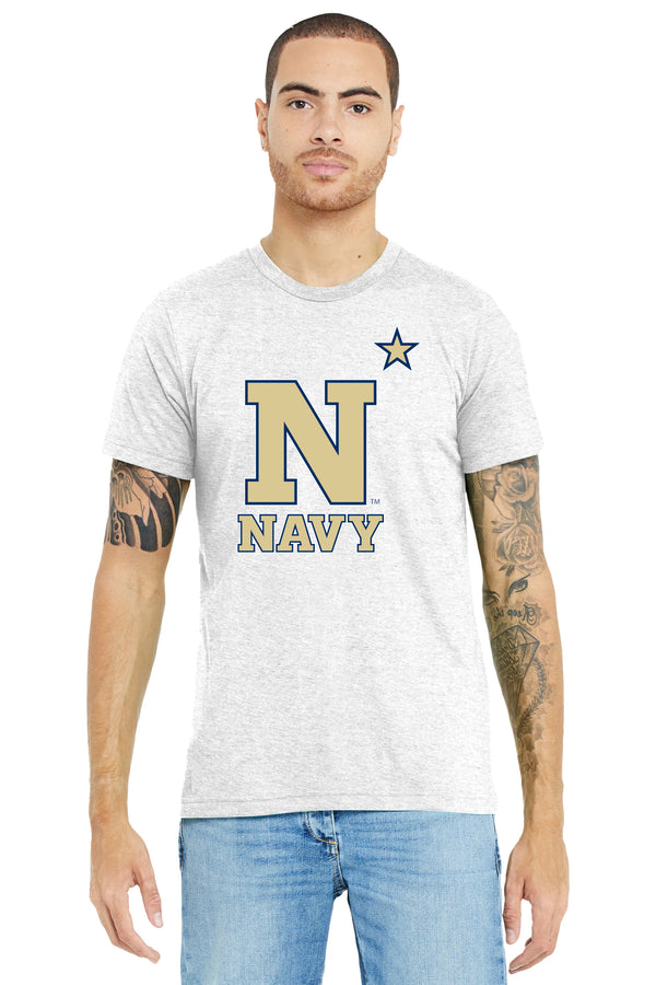 Navy Midshipmen Premium Tri-Blend Tee Shirt - US Naval Academy Star Logo