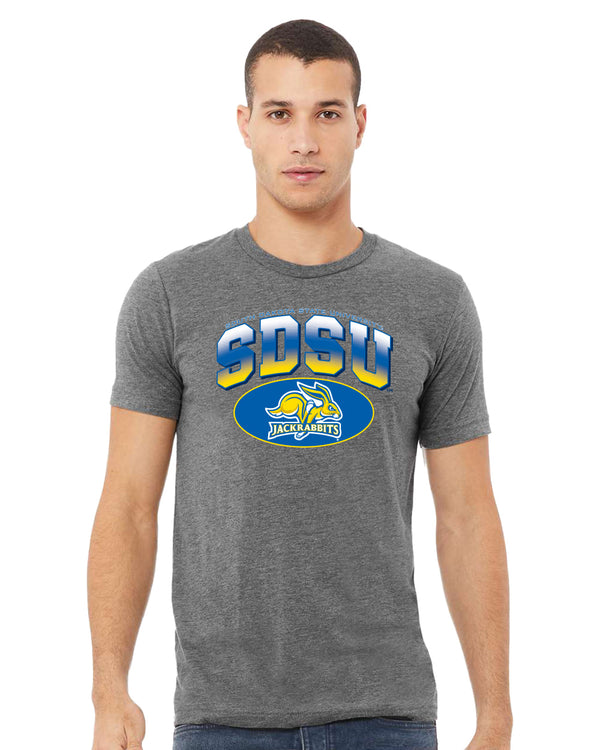 South Dakota State Jackrabbits Premium Tri-Blend Tee Shirt - SDSU Full Color Fade Plus Primary Logo