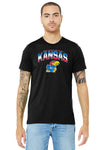 Kansas Jayhawks Premium Tri-Blend Tee Shirt - Full Color Fade Kansas Logo