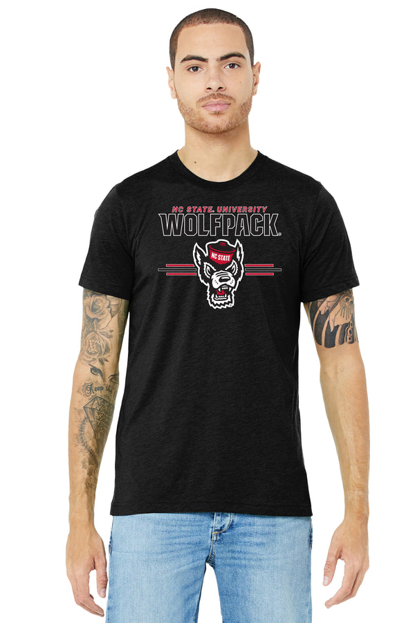 North Carolina State Wolfpack Premium Tri-Blend Tee Shirt - 3-Stripe Primary Logo